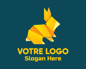 Rabbit - Yellow Rabbit Origami logo design