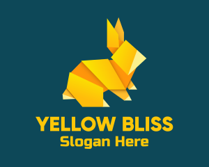 Yellow Rabbit Origami logo design