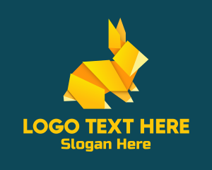 Yellow Rabbit Origami logo design