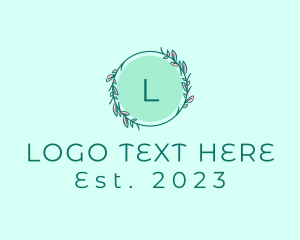Green - Wreath Leaves Decoration logo design