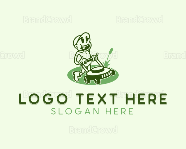 Lawn Mower Gardener Logo