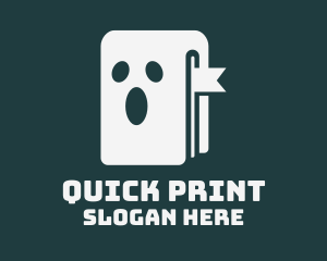 Simple Ghost Book logo design