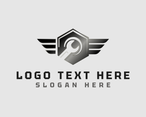 Machine - Wrench Wing Mechanic logo design