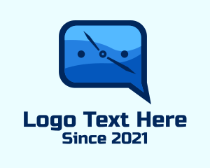 Speech Bubble - Chat Box Time logo design