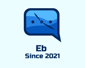 Blue - Chat Box Time logo design