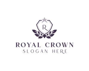 Wreath Royal Shield logo design