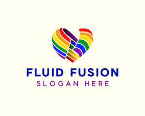 Heart Flag Rainbow logo design