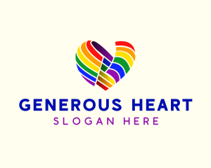 Heart Flag Rainbow logo design