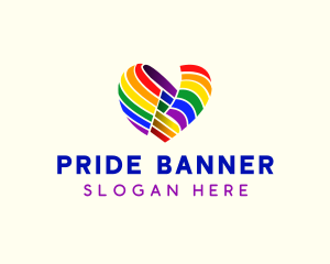 Heart Flag Rainbow logo design