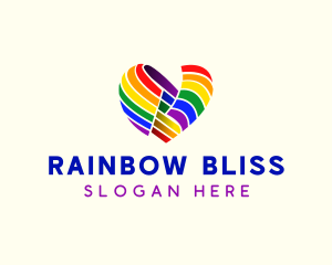 Lgbtq - Heart Flag Rainbow logo design