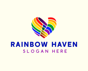 Heart Flag Rainbow logo design