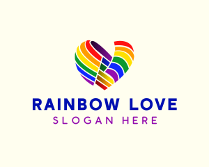 Heart Flag Rainbow logo design