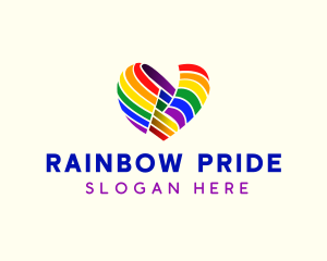 Heart Flag Rainbow logo design