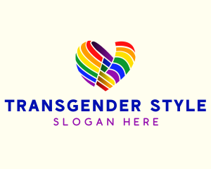 Transgender - Heart Flag Rainbow logo design