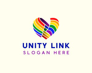 Heart Flag Rainbow logo design