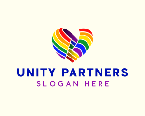 Heart Flag Rainbow logo design