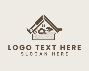 Wooden - Construction Tools Home logo design