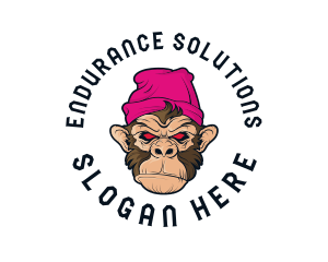 Urban Beanie Monkey logo design