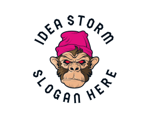 Urban Beanie Monkey logo design