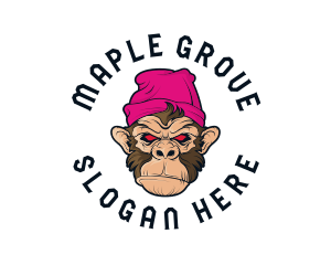 Urban Beanie Monkey logo design