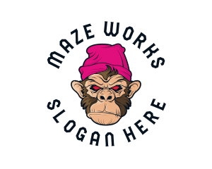 Urban Beanie Monkey logo design