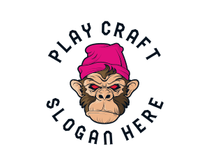 Urban Beanie Monkey logo design