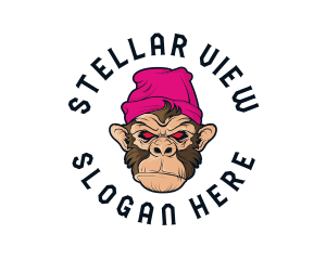 Urban Beanie Monkey logo design