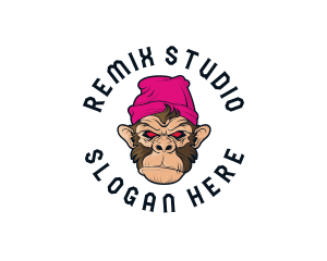 Urban Beanie Monkey logo design