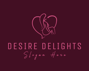 Nude Woman Heart logo design