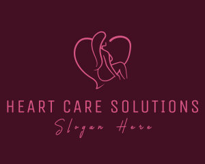 Nude Woman Heart logo design