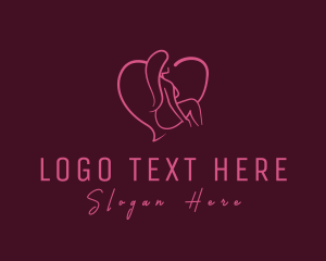 Lingerie - Nude Woman Heart logo design