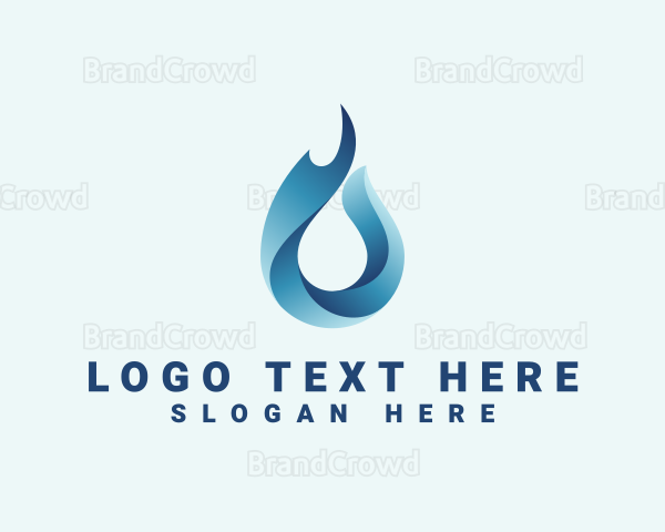 Flame Water Droplet Logo