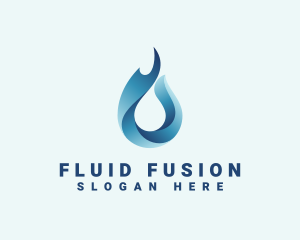 Flame Water Droplet logo design