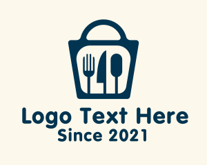 Cutlery - Blue Bag Utensils logo design