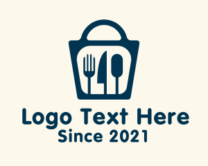 Eatery - Blue Bag Utensils logo design