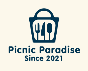 Picnic - Blue Bag Utensils logo design