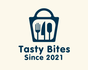 Fast Food - Blue Bag Utensils logo design