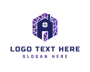 Land - Violet Mosaic House logo design