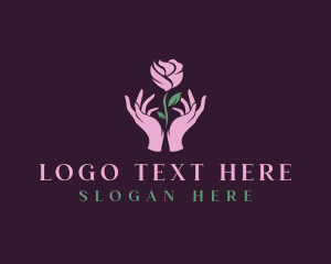 Flower Shop - Florist Hand Rose logo design