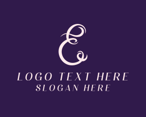 Letter E - Feminine Salon Swoosh logo design
