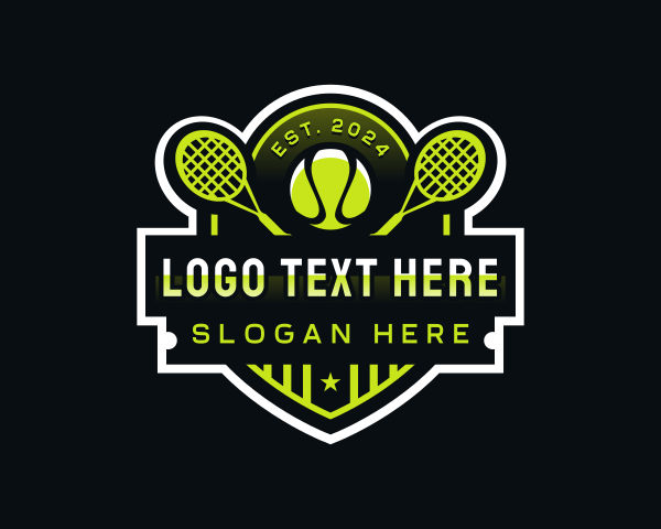 Tennis Rackets - Sports Tennis Ball logo design