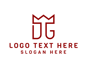Monoline - Simple Monoline Crown Letter DG logo design