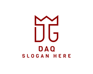 Simple Monoline Crown Letter DG Logo