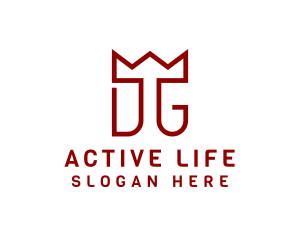 Letter Dg - Simple Monoline Crown Letter DG logo design