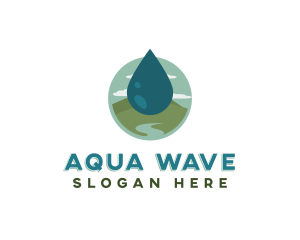 Nature Water Droplet logo design