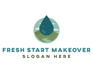 Nature Water Droplet logo design