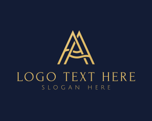 Minimalist - Gold Minimalist Letter A logo design