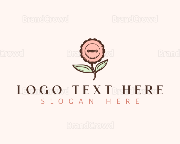 Sewing Button Flower Logo