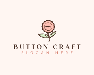 Sewing Button Flower logo design