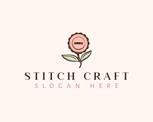 Sew - Sewing Button Flower logo design